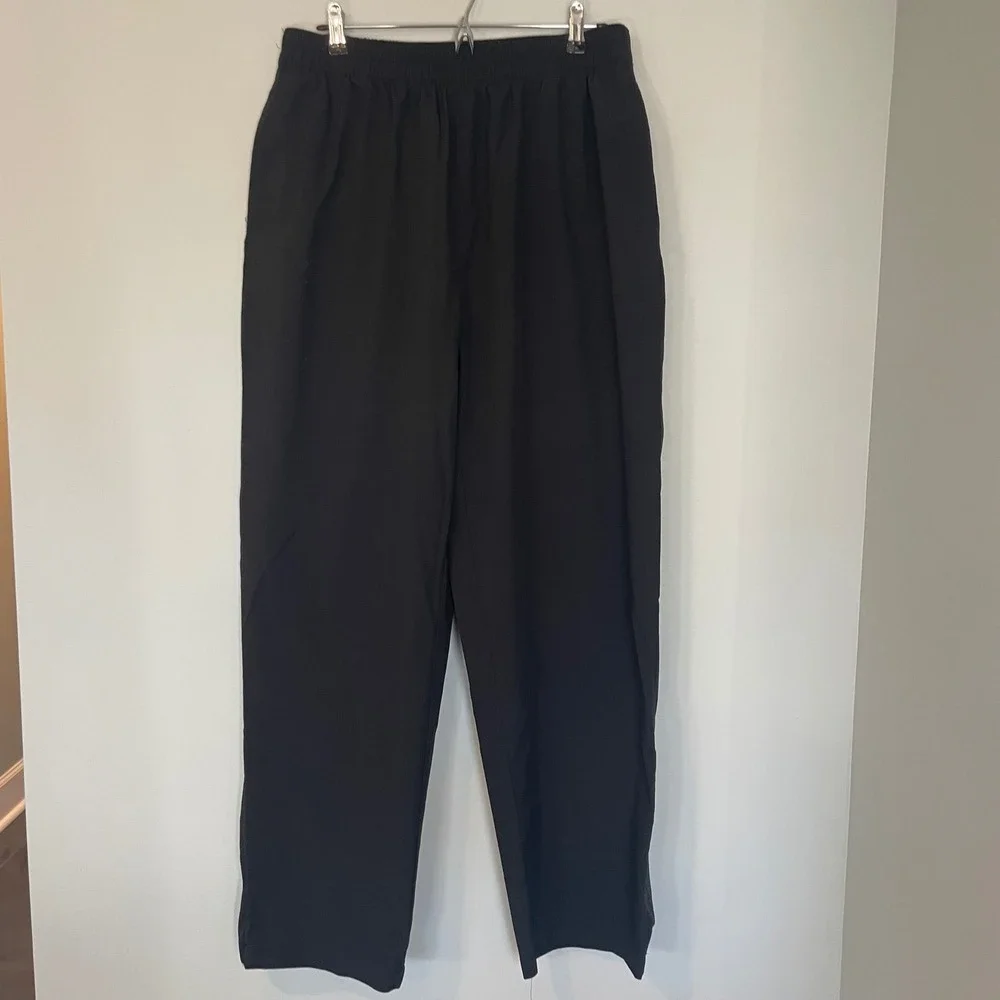 Walter Hagen Men's Black Golf Athletic Track Pants‎ Sz L Elastic Waist Zip Cuffs